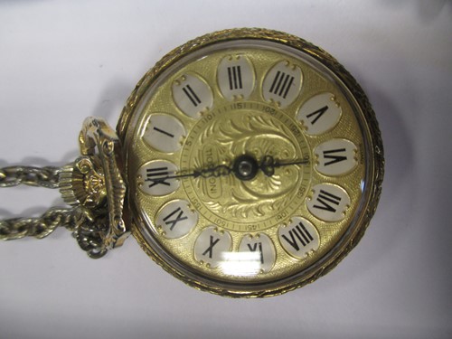Lot 190 - A silver cased large pocket watch, together...