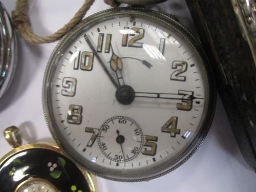 Lot 190 - A silver cased large pocket watch, together...