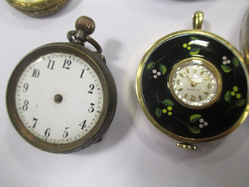 Lot 190 - A silver cased large pocket watch, together...