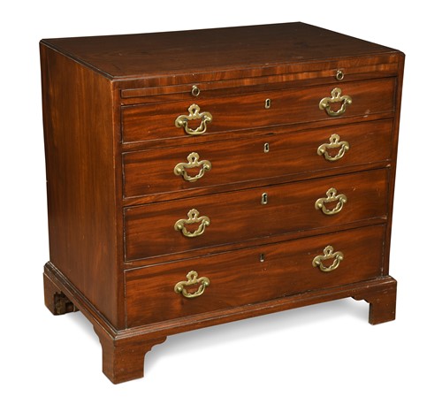 Lot 100 - A George II mahogany chest of four drawers, by Giles Grendey