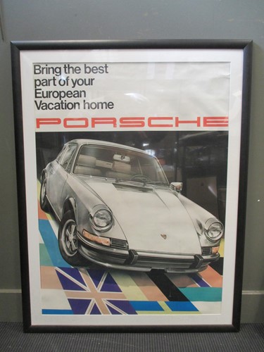 Lot 313 - An advertising poster for Porsche 911, 97 x 71cm