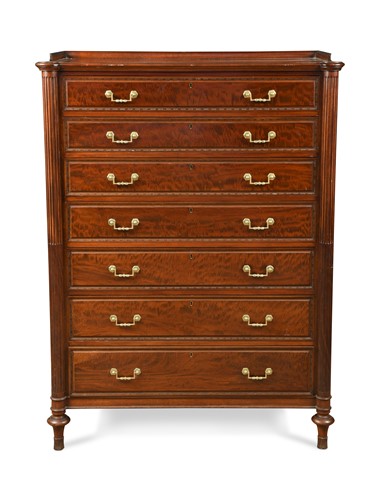 Lot 130 - A George III style mahogany chest of seven drawers, late 19th century