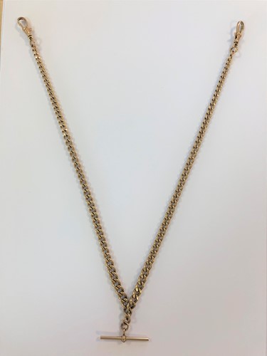 Lot 265 - A 9ct gold 'double Albert' watch chain