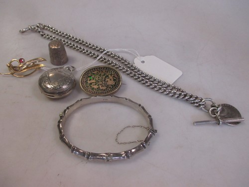 Lot 179 - A 9ct gold brooch, together with a silver...
