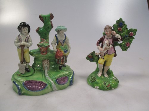 Lot 63 - Two early Staffordshire figure groups