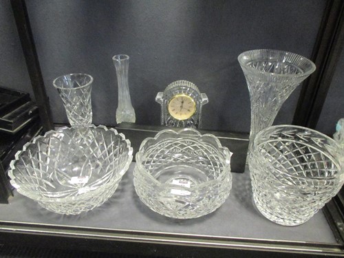 Lot 42 - Items of Waterford glass to include a clock,...