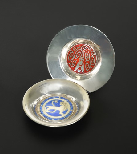 Lot 133 - Peter Hertz, a Danish metalwares and enamel pin dish, 1972