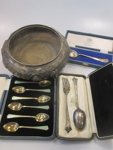 Lot 209 - A set of 6 silver gilt & enamel coffee spoons,...