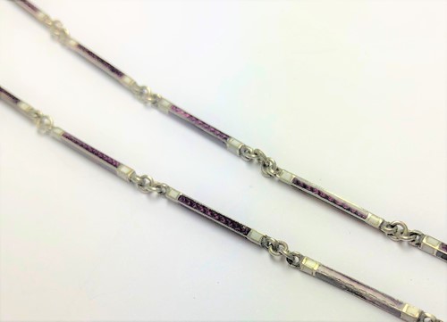 Lot 255 - A white metal and enamel 'Albertina' chain