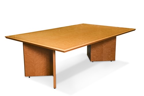 Lot 240 - A large contemporary birds eye maple dining table