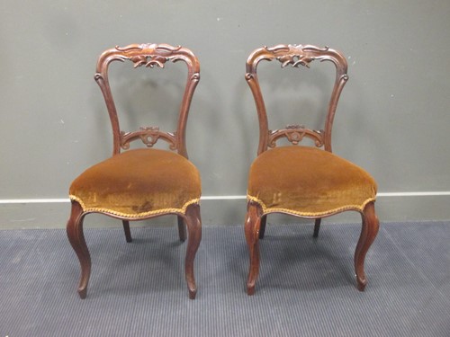 Lot 485 - A pair of 19th century rosewood side chairs