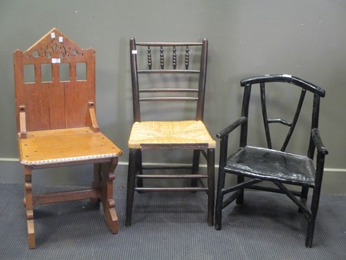 Lot 393 - A Sussex rush seated chair