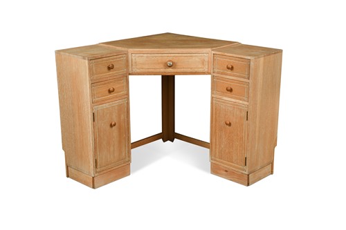 Lot 207 - A Heal's limed oak corner desk