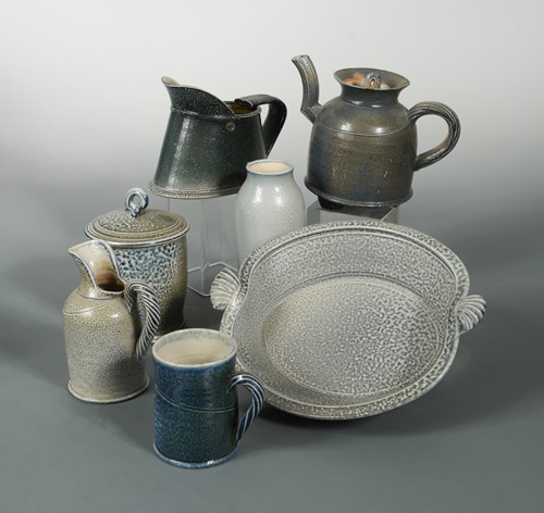 Lot 72 - Walter Keeler, Jane Hamlyn and Rebecca Harvey, a collection of salt and soda glazed stonewares