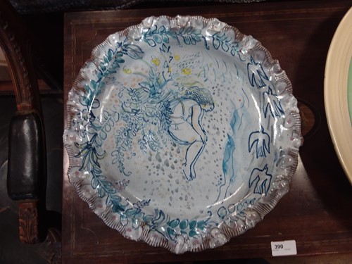 Lot 87 - A Quentin Bell style charger decorated with a...