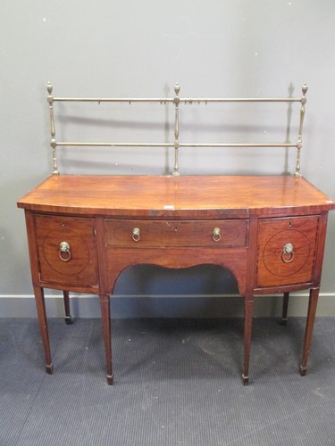 Lot 508 - A 19th century mahogany bow fronted sideboard...