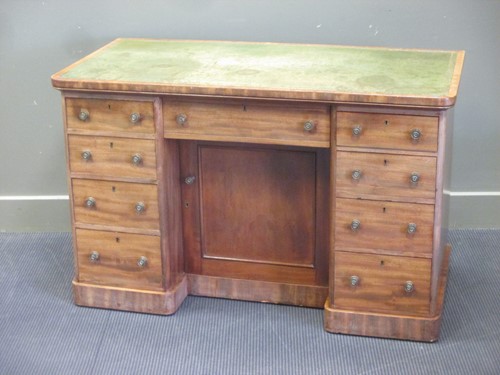Lot 450 - A Victorian mahogany leather topped desk, the...