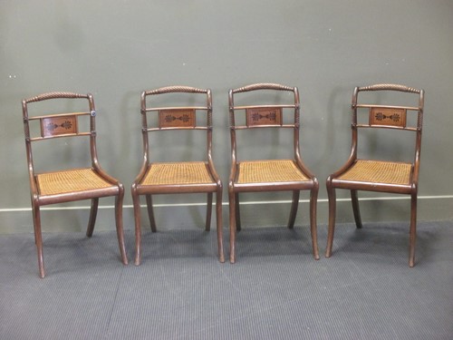 Lot 506 - A set of four Regency mahogany dining chairs...