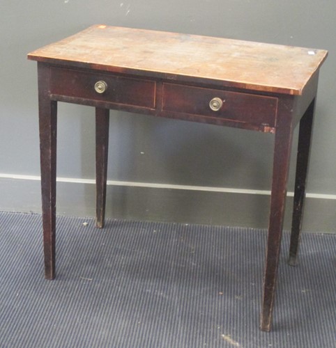 Lot 435 - A George III side table, the frieze fitted...