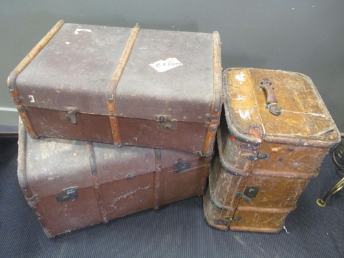 Lot 499 - Three travelling trunk