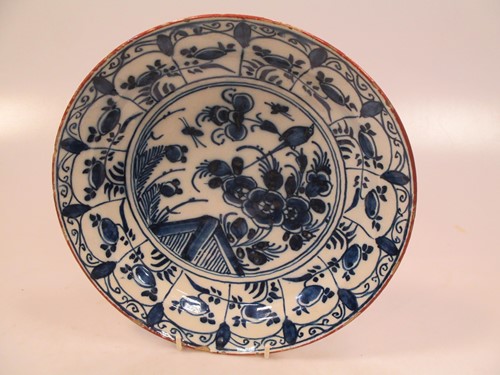 Lot 19 - A Delft floral dish (with slight chips)