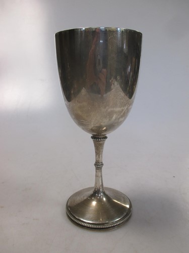 Lot 231 - A Victorian silver goblet, plain, 5.3ozt