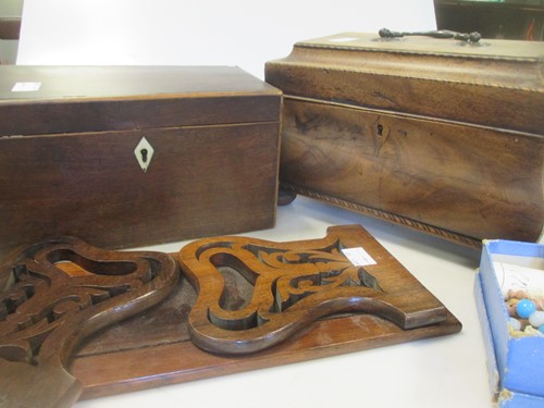 Lot 534 - Four 19th century tea caddies and a rosewood...
