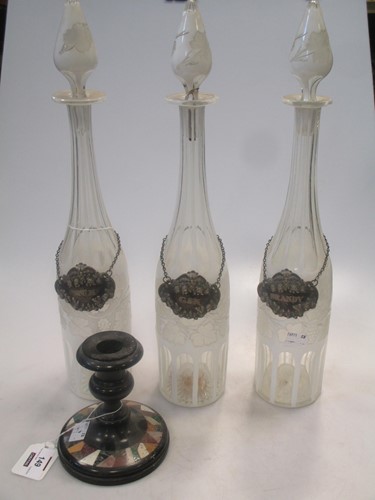 Lot 149 - Three 19th century Bohemian white overlay...