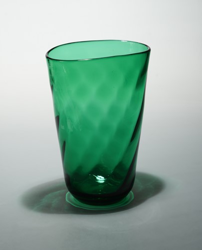 Lot 12 - A Murano green glass vase, circa 1950s