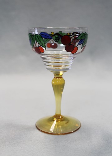 Lot 11 - Ludwig Kny for Stuart, a Stratford shaped enamelled glass cocktail set, circa 1930