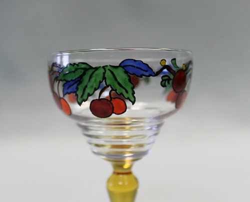 Lot 11 - Ludwig Kny for Stuart, a Stratford shaped enamelled glass cocktail set, circa 1930