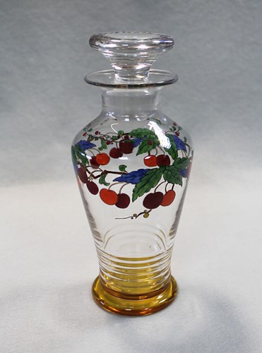 Lot 11 - Ludwig Kny for Stuart, a Stratford shaped enamelled glass cocktail set, circa 1930