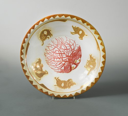 Lot 38 - Nick Caiger Smith, (British, 20th century), a good lustre dish