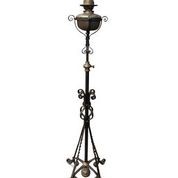 Lot 142 - An Arts & Crafts copper and wrought iron standard lamp in the manner of W/.A.S Benson