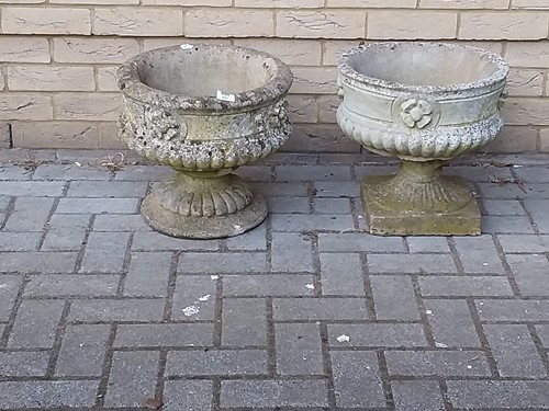 Lot 536 - Two concrete garden urns (2)