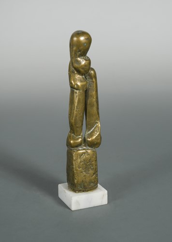 Lot 93 - 20th century British School, a stylised figural bronze form