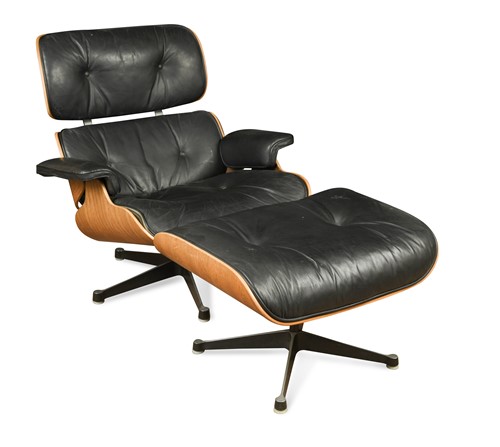 Lot 234 - Charles and Ray Eames for Herman Miller, a lounge chair model 670 and ottoman model 671