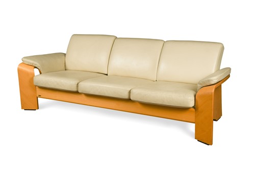Lot 257 - An Ekornes 'Stressless' three-seat leather sofa