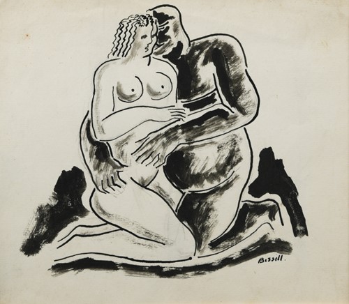 Lot 304 - George Bissill (British 1896-1973), The lovers,...