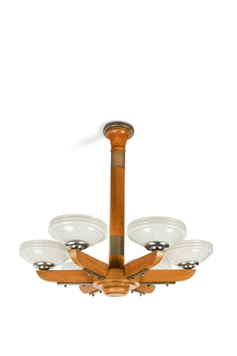 Lot 221 - A Modernist six-branch chandelier