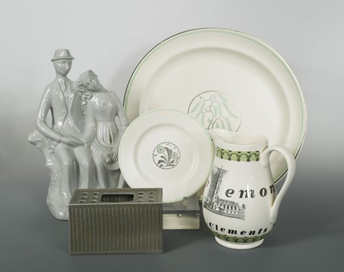 Lot 46 - Arnold Machin for Wedgwood, a flat back Country Lovers group