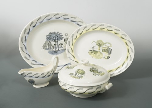 Lot 36 - Eric Ravilious for Wedgwood, a collection Garden Implements pattern wares