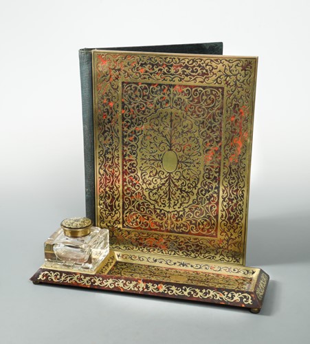 Lot 43 - A French Boulle work desk folder, 19th century