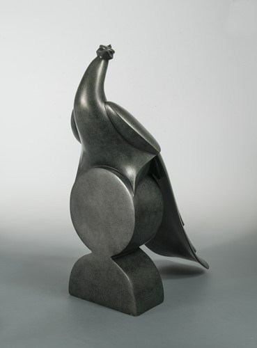 Lot 102 - A modern patinated composition figure of a peacock