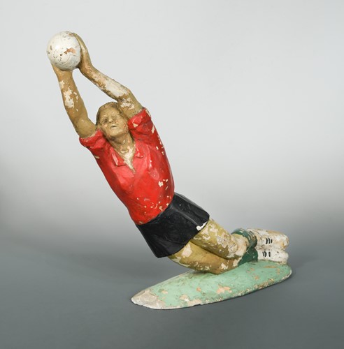 Lot 25 - A mid-century plaster figure of a footballer