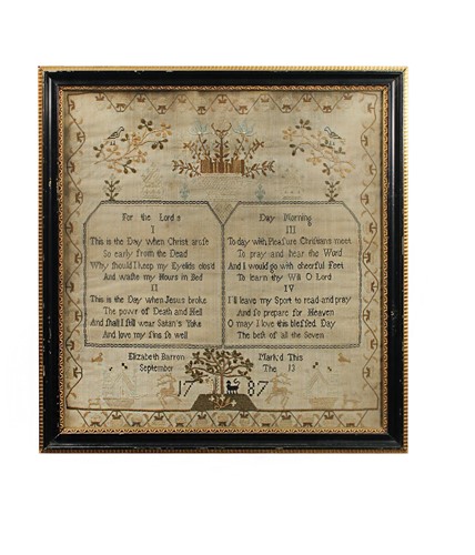 Lot 770 - A George III needlework sampler