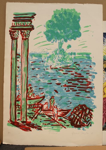 Lot 75 - A folio of various unframed prints, including works by