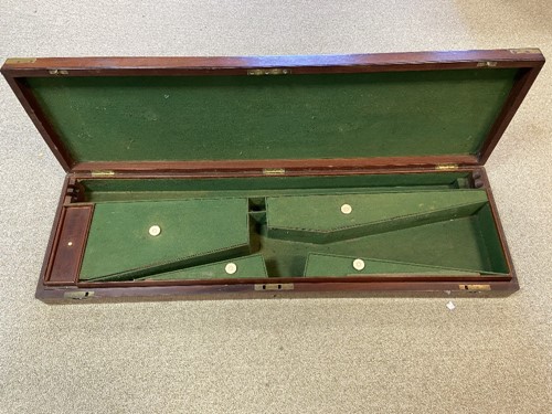 Lot 150 - A brass bound mahogany gun case, 19th century