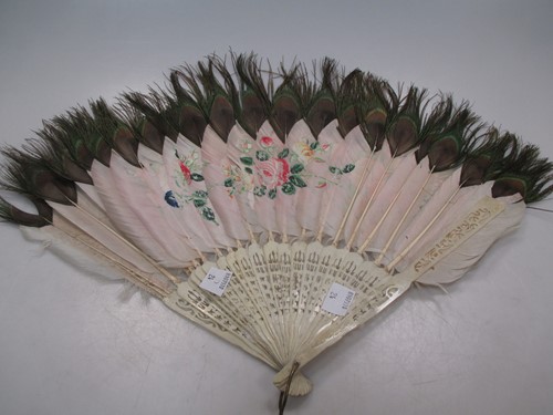 Lot 90 - Three 19th century Chinese ivory fans
