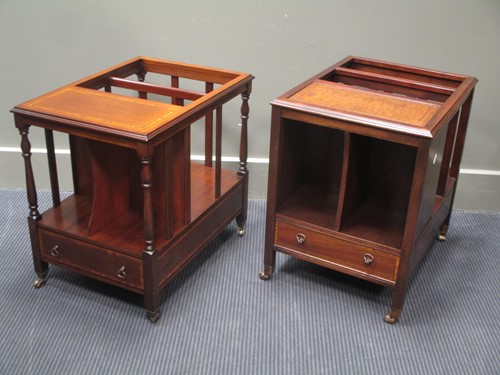 Lot 390 - A matched pair of mahogany cantabury/ lamp...